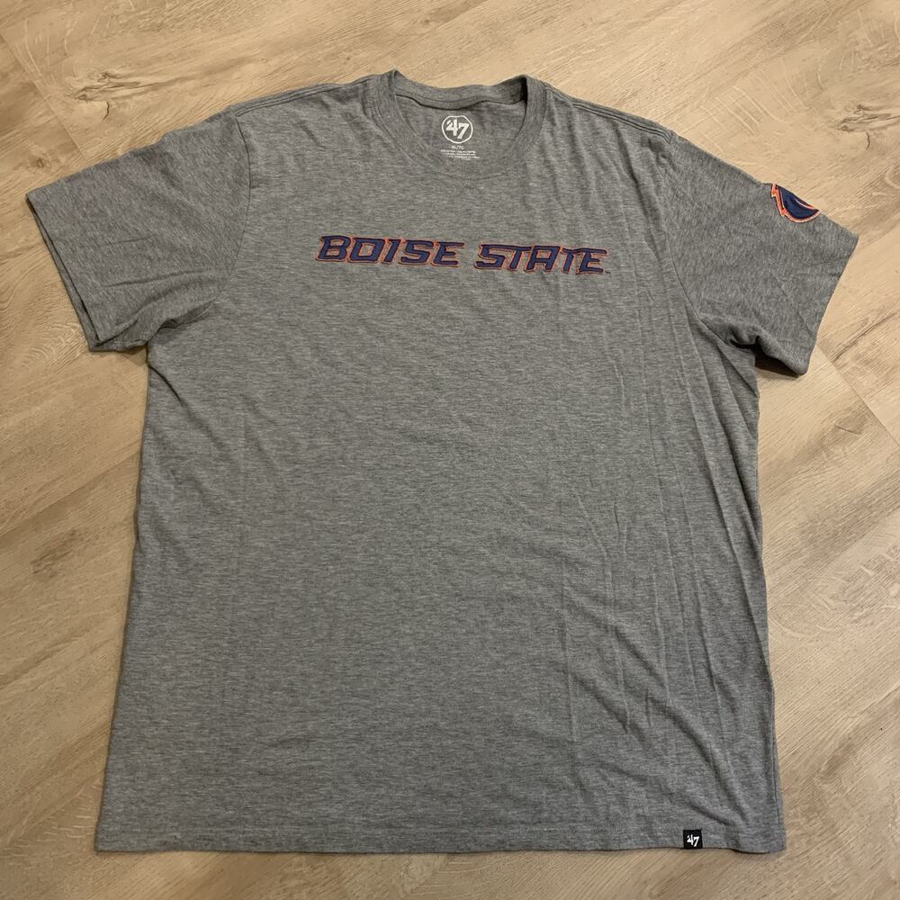 '47 Brand Boise State University Broncos T-Shirt Men's XL Gray Embroidered